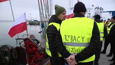 Protest rybaków w Kuźnicy