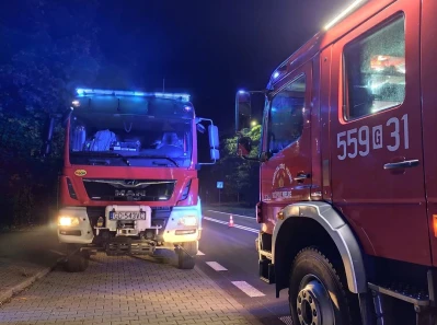 Samochód stanął w ogniu. Strażacy w akcji