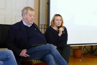 Twórcy filmu "Kamerdyner" w Muzeum PiMKP w Wejherowie, 16.11.2017, fot. Leszek Spigarski
