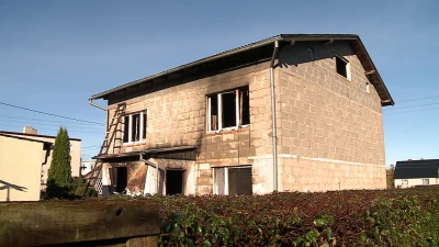 Pożar domu w Strzebielinie