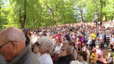 Pielgrzymi na Kalwarii Wejherowskiej