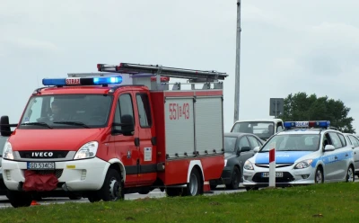 Kolizja przy rondzie Solidarności w Wejherowie