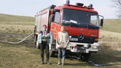 Pożar balotów słomy w Kniewie