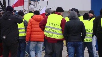 Protest rybaków w Kuźnicy