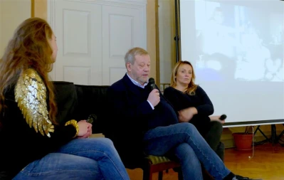 Twórcy filmu "Kamerdyner" w Muzeum PiMKP w Wejherowie, 16.11.2017, fot. Leszek Spigarski