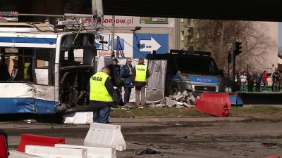 Wypadek tira i trolejbusa w Gdyni