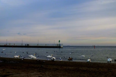 Listopadowe popołudnie na gdyńskiej plaży