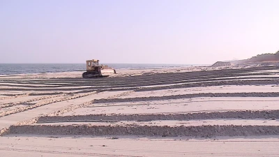 Półwysep Helski: Zniszczone po sztormach plaże - 2.02.2017 fot. TTM