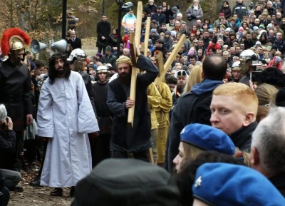 Wielki Piątek na Kalwarii Wejherowskiej - Misterium Męki Pańskiej, fot. Leszek Spigarski.