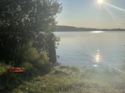 Zawody wędkarskie nad jeziorem Orle