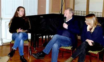 Twórcy filmu "Kamerdyner" w Muzeum PiMKP w Wejherowie, 16.11.2017, fot. Leszek Spigarski