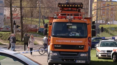 Wypadek tira i trolejbusa w Gdyni
