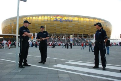 Policja pilnowała porządku na meczu Polska-Niemcy