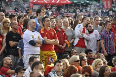 Mecz Hiszpania-Włochy. Tłumy w Fan Zone