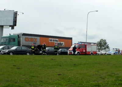 Kolizja przy rondzie Solidarności w Wejherowie