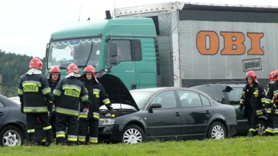 Kolizja przy rondzie Solidarności w Wejherowie