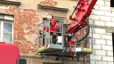 Runęła ściana kamienicy w Wejherowie