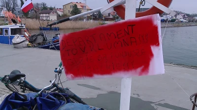 Protest rybaków w Kuźnicy