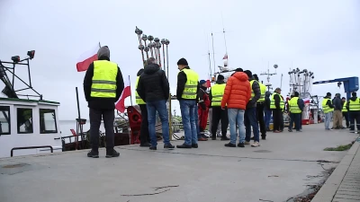Protest rybaków w Kuźnicy
