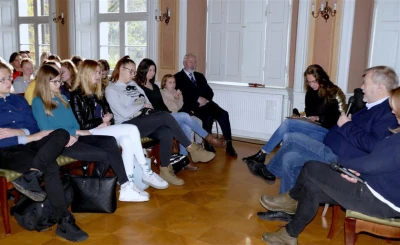Twórcy filmu "Kamerdyner" w Muzeum PiMKP w Wejherowie, 16.11.2017, fot. Leszek Spigarski