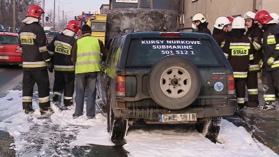 Pożar samochodu w Redzie