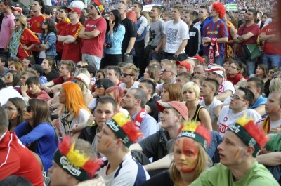 Mecz Hiszpania-Włochy. Tłumy w Fan Zone
