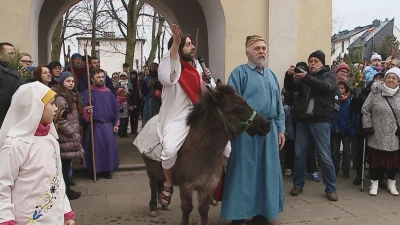 Inscenizacja wjazdu Jezusa (Niedziela Palmowa) fot. Damian Klechowicz