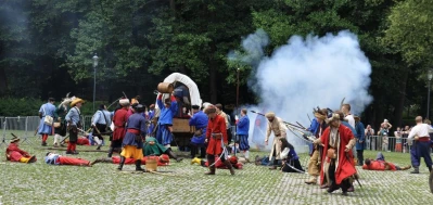 Rekonstrukcja historyczna 2016. Atak na taborowy wóz kupiecki fot. Leszek Spigarski
