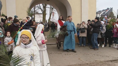 Inscenizacja wjazdu Jezusa (Niedziela Palmowa) fot. Damian Klechowicz