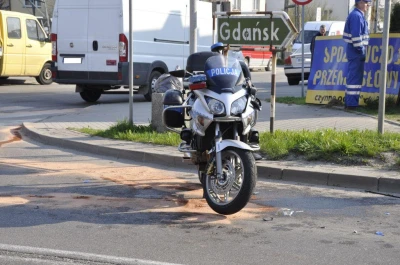 Wejherowo: Wypadek z udziałem policyjnej hondy