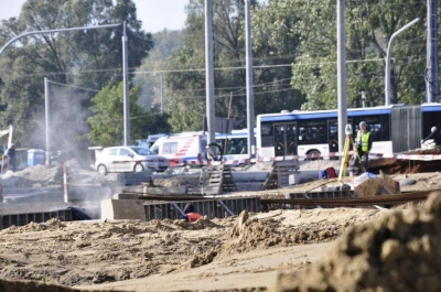Trwa przebudowa układu drogowego węzła Św. Maksymiliana