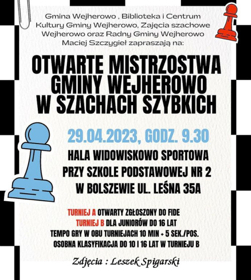 Otwarte Mistrzostwa Gminy Wejherowo w Szachach Szybkich