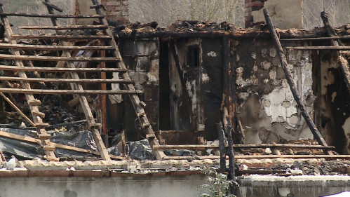 Pożar budynku w Leśniewie