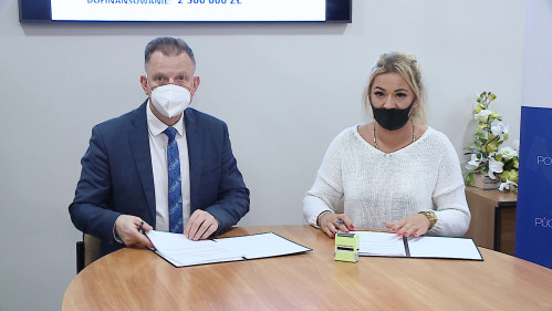 Podpisanie umowy na termomodernizację Domu Pomocy Społecznej w Lubkowie