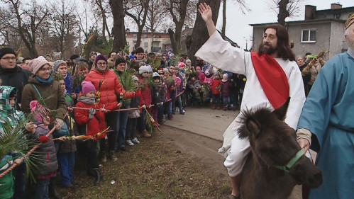 Inscenizacja wjazdu Jezusa (Niedziela Palmowa) fot. Damian Klechowicz
