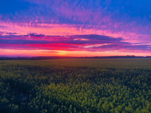 Wtorkowy (18 maja) zachód słońca nad Nordą