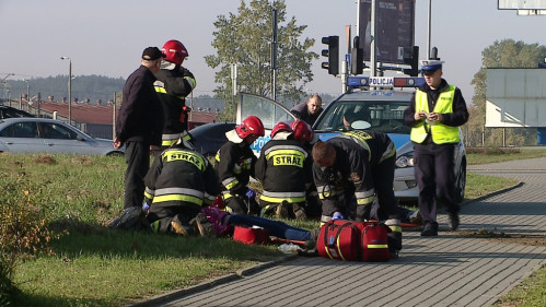 Uderzył w latarnię na Rondzie Solidarności