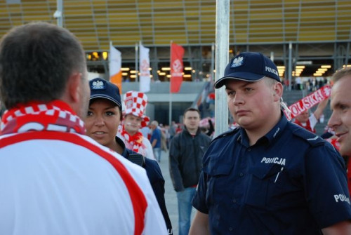 Policja pilnowała porządku na meczu Polska-Niemcy