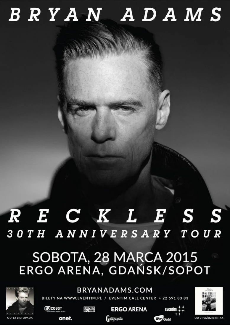 Bryan Adams wystąpi w Ergo Arenie!