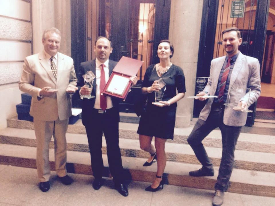W gali uczestniczyli od lewej: Tadeusz Nowakowski (dyrektor TK Chopin), Bogdan Łaga (prezes TK Chopin), Agnieszka Janowicz (TTM) i Rafał Machol (TTM)