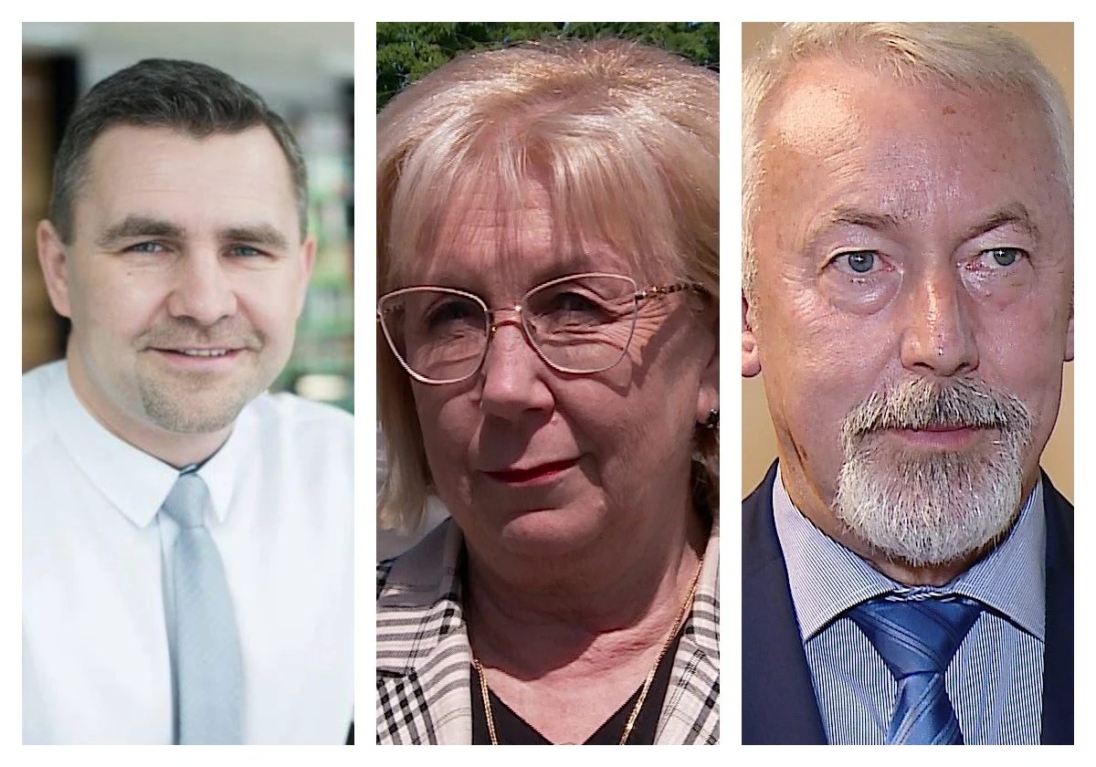Od lewej: burmistrz Rumi Michał Pasieczny, starosta wejherowski Gabriela Lisius i prezydent Wejherowa Krzysztof Hildebrandt