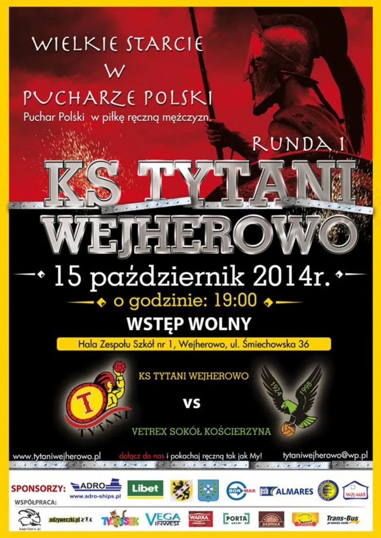 Tytani Wejherowo zmierzą się dziś w Pucharze Polski