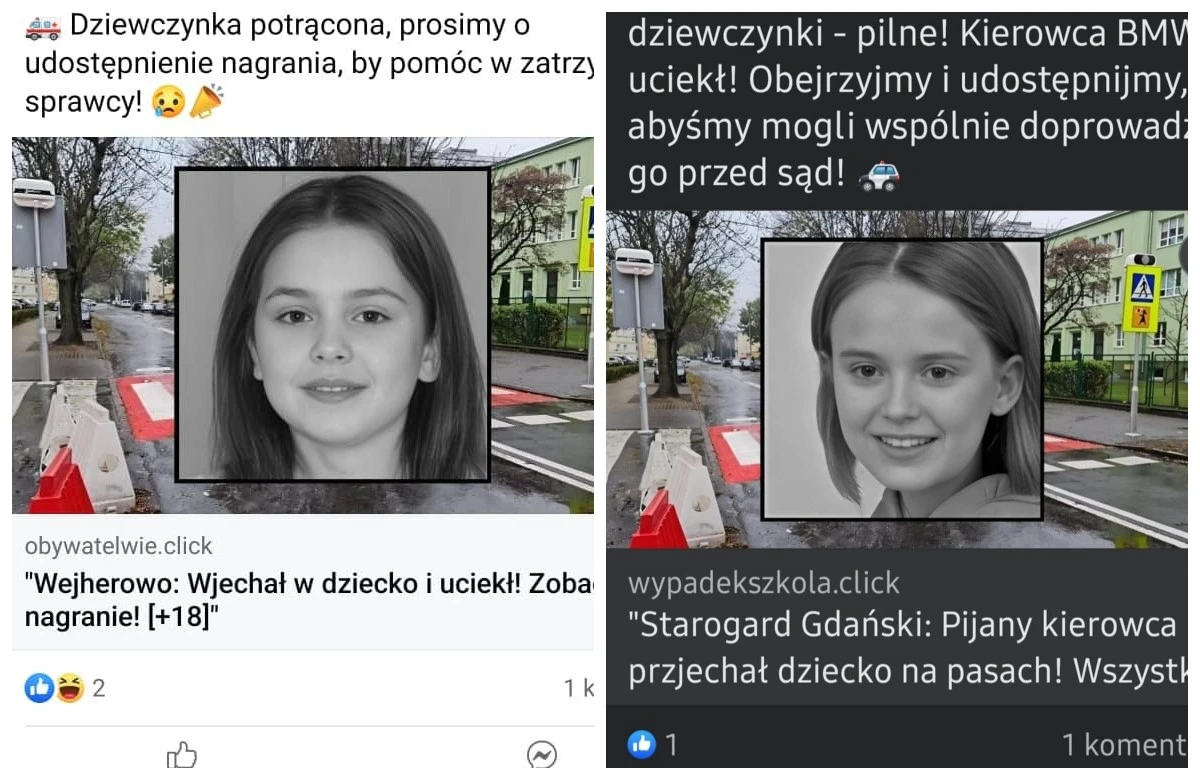 'Wejherowo. Wjechał w dziecko i uciekł'. Policja ostrzega przed oszustwami 'na wypadek'