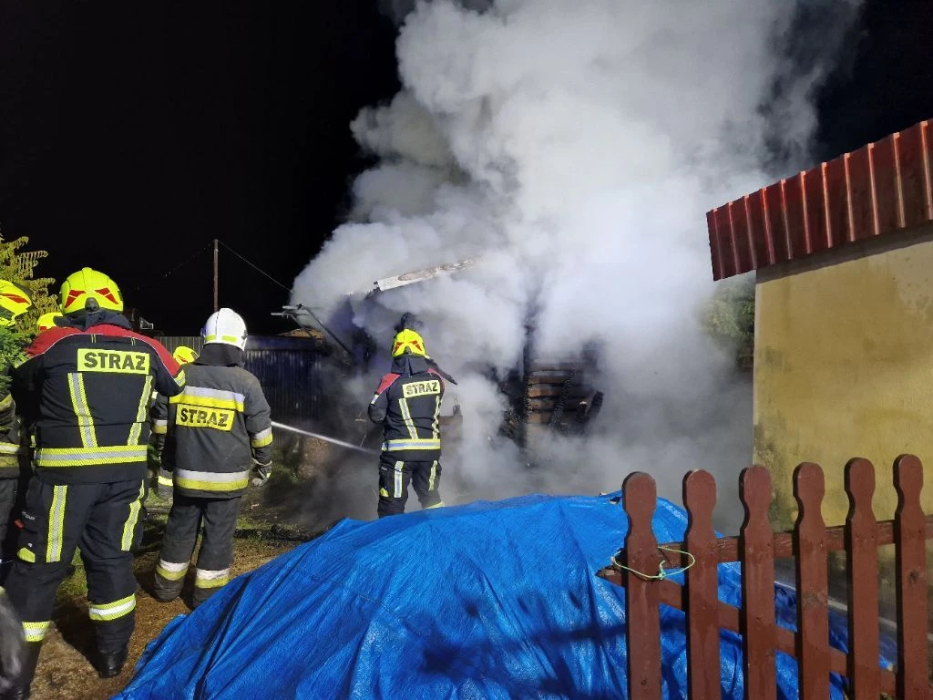 Pożar szopy Fot. OSP Choczewo