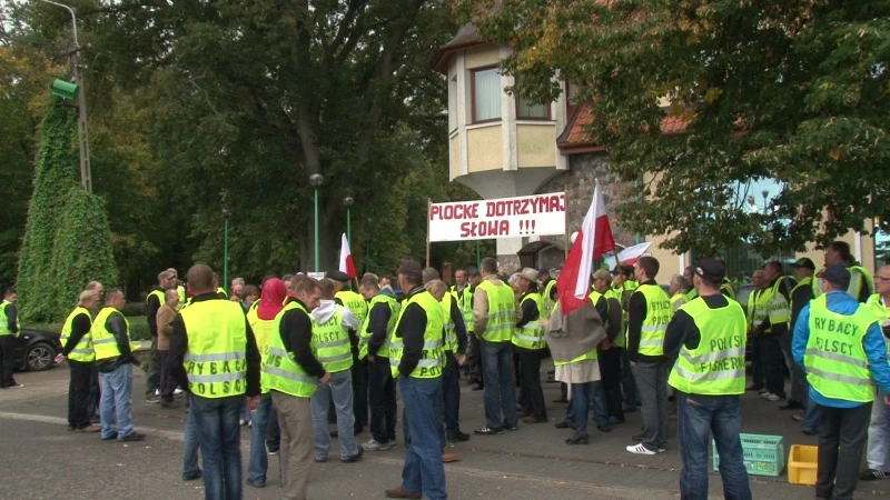 Pikieta rybaków bez Kazimierza Plocke
