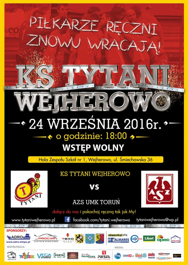 Tytani Wejherowo zmierzą się z AZS UMK Toruń