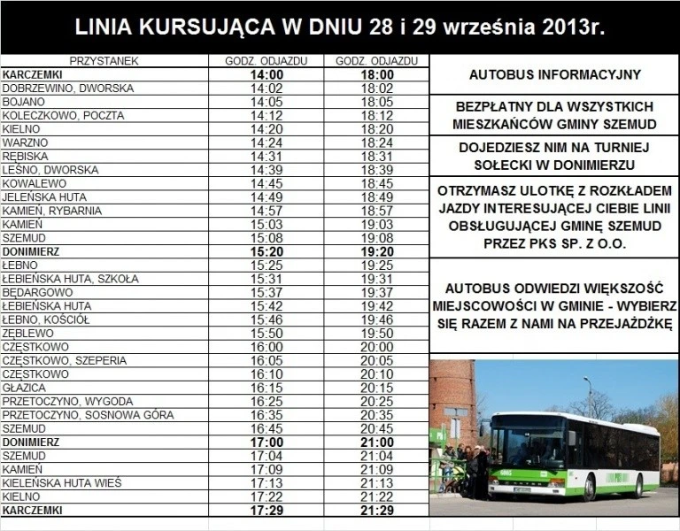 Bezpłatne autobusy po gminie Szemud