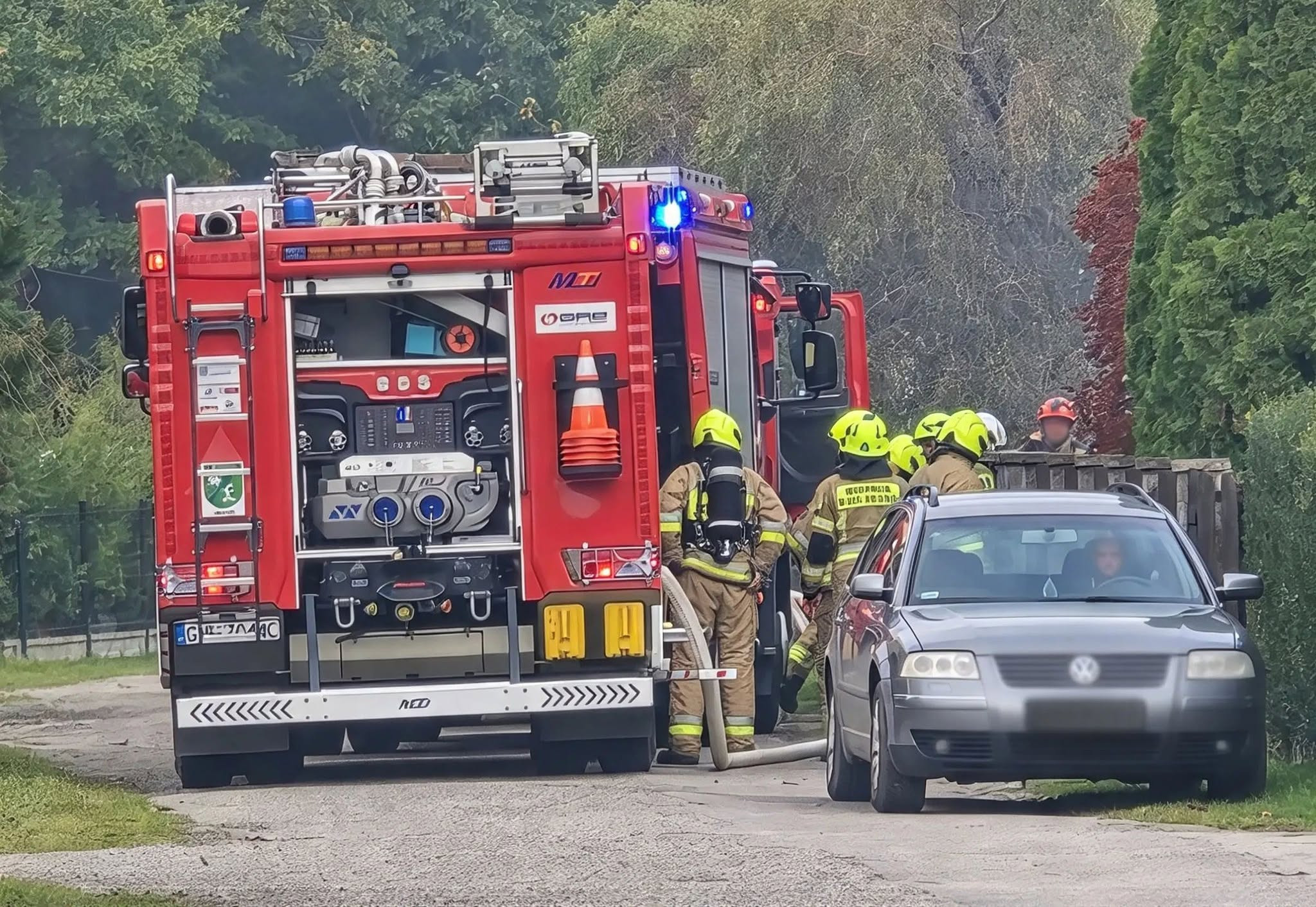 Pożar kotłowni. Ogień z pieca przeniósł się na składowane drewno
