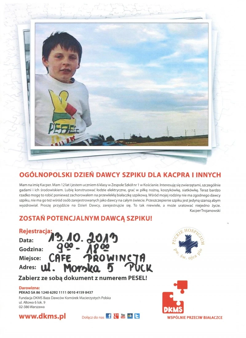 Pomóż 12-letniemu Kacprowi