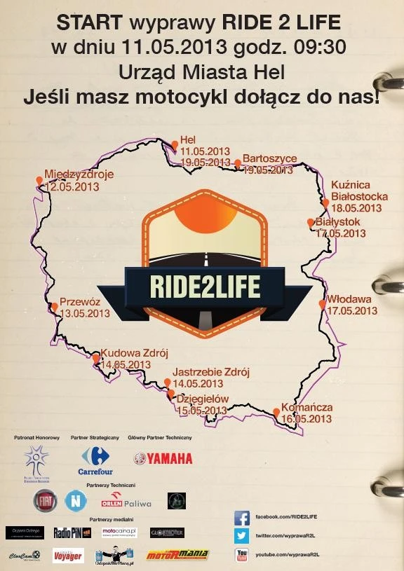 Rajd po życie - z Helu dookoła Polski na motocyklach